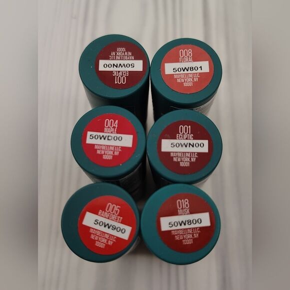 Maybelline Lipstick Collection Green EdItion Makeup 6 Pieces - Picture 5 of 5